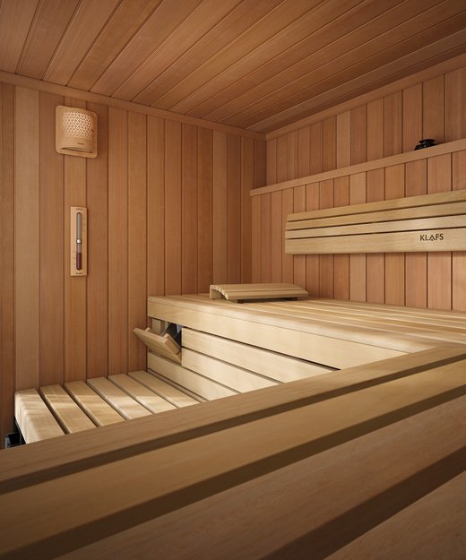 [Translate to Austria:] Inneneinrichtung der Sauna PREMIUM